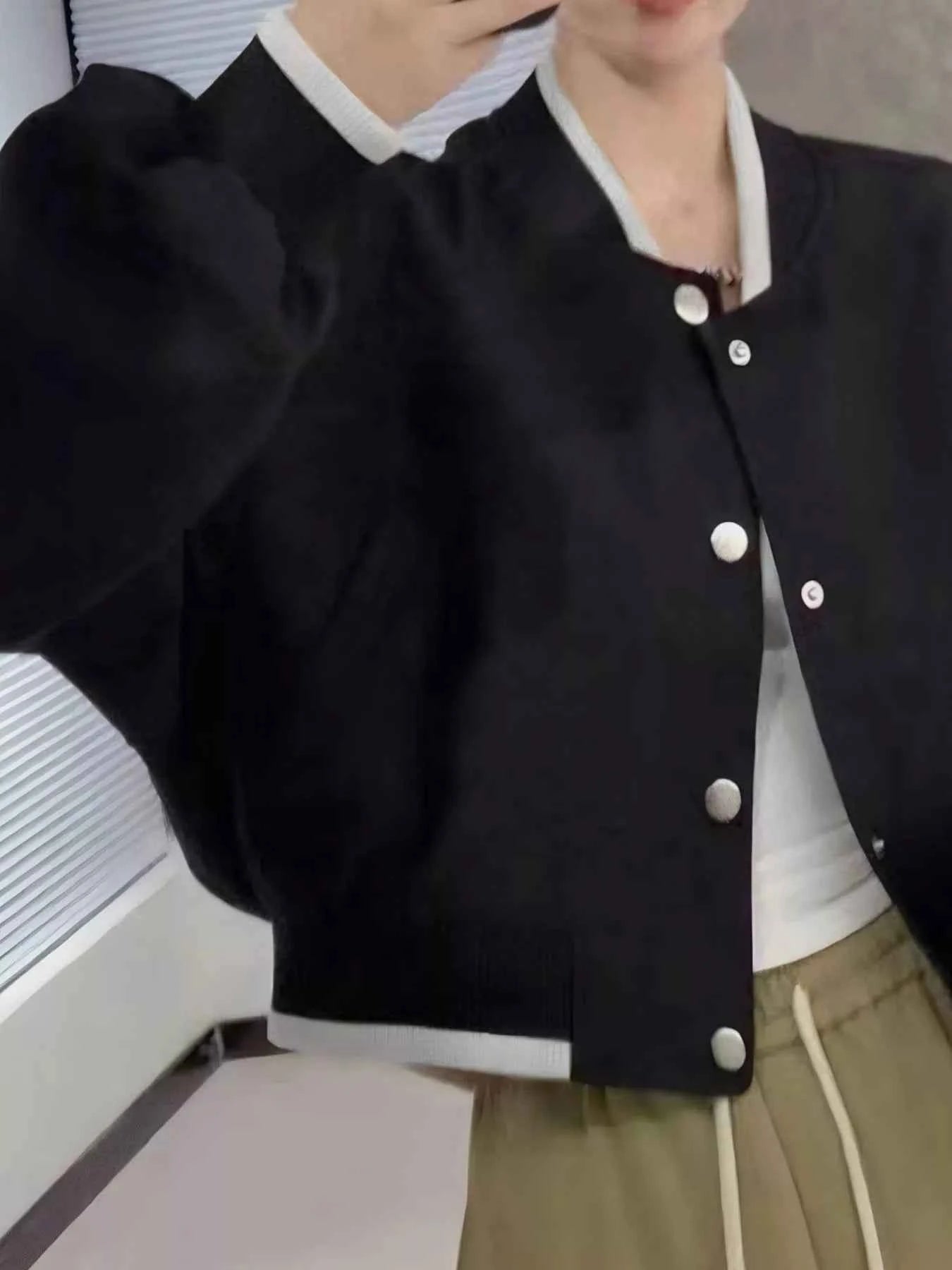 Sarah Express Women's Snap Button Cropped Jacket - Casual Lightweight Outerwear