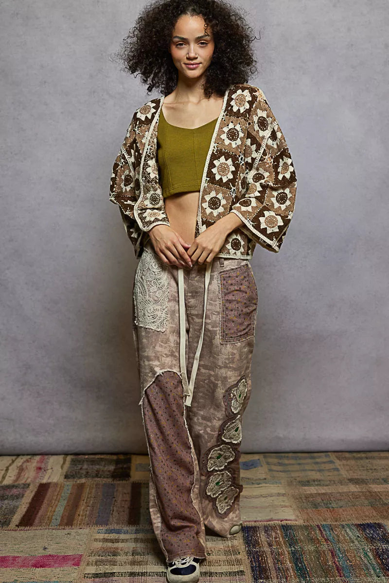 Sarah Express Women's Open Front Cardigan with Varied Patterns