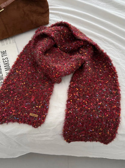 Sarah Express Women's Cozy Knitted Multicolor Speckled Winter Scarf - Soft Polyester Wrap