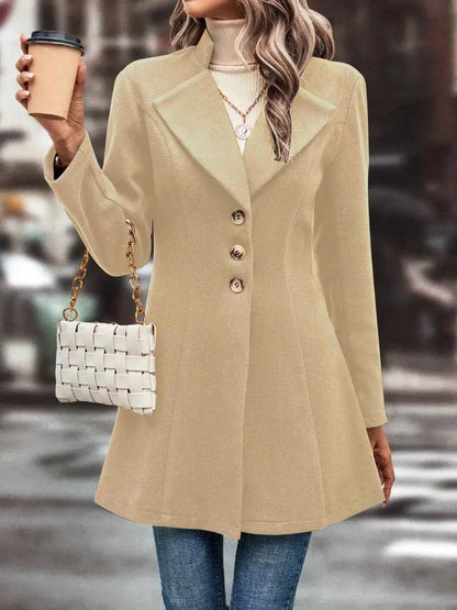 Sarah Express Women's Button Up Longline Coat - Double Breasted Trench Coat