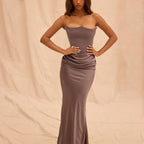 Backless Bandeau Maxi Dress Strapless Bodycon Evening Gown