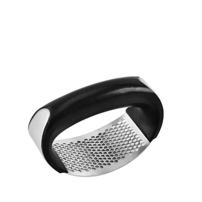 Sarah Express Premium Stainless Steel Garlic Press - Professional Kitchen Tool for Effortless Garlic Crushing Black