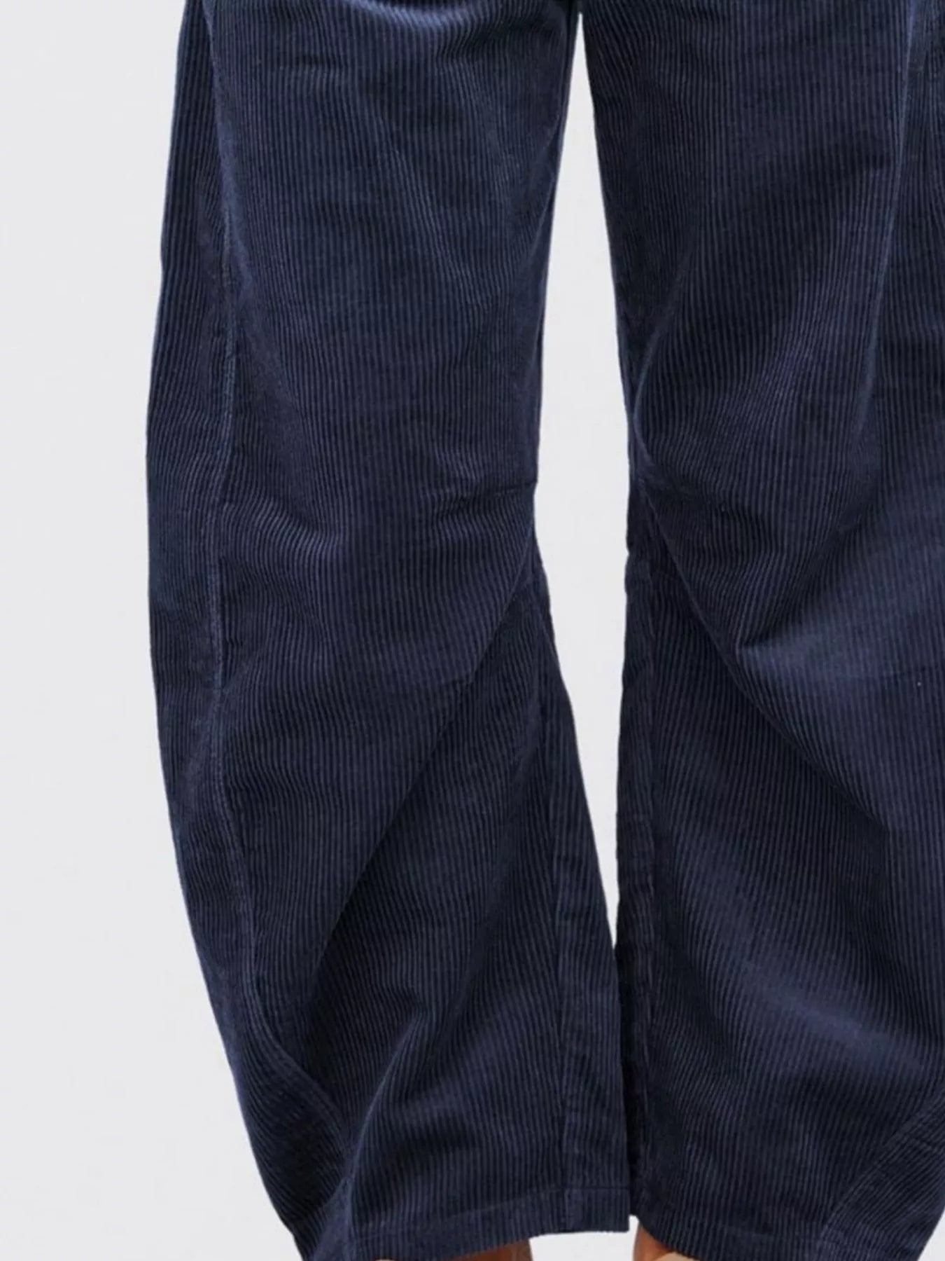 Sarah Express Women's High Waist Corduroy Wide Leg Pants with Pockets - Casual Button Front Trousers