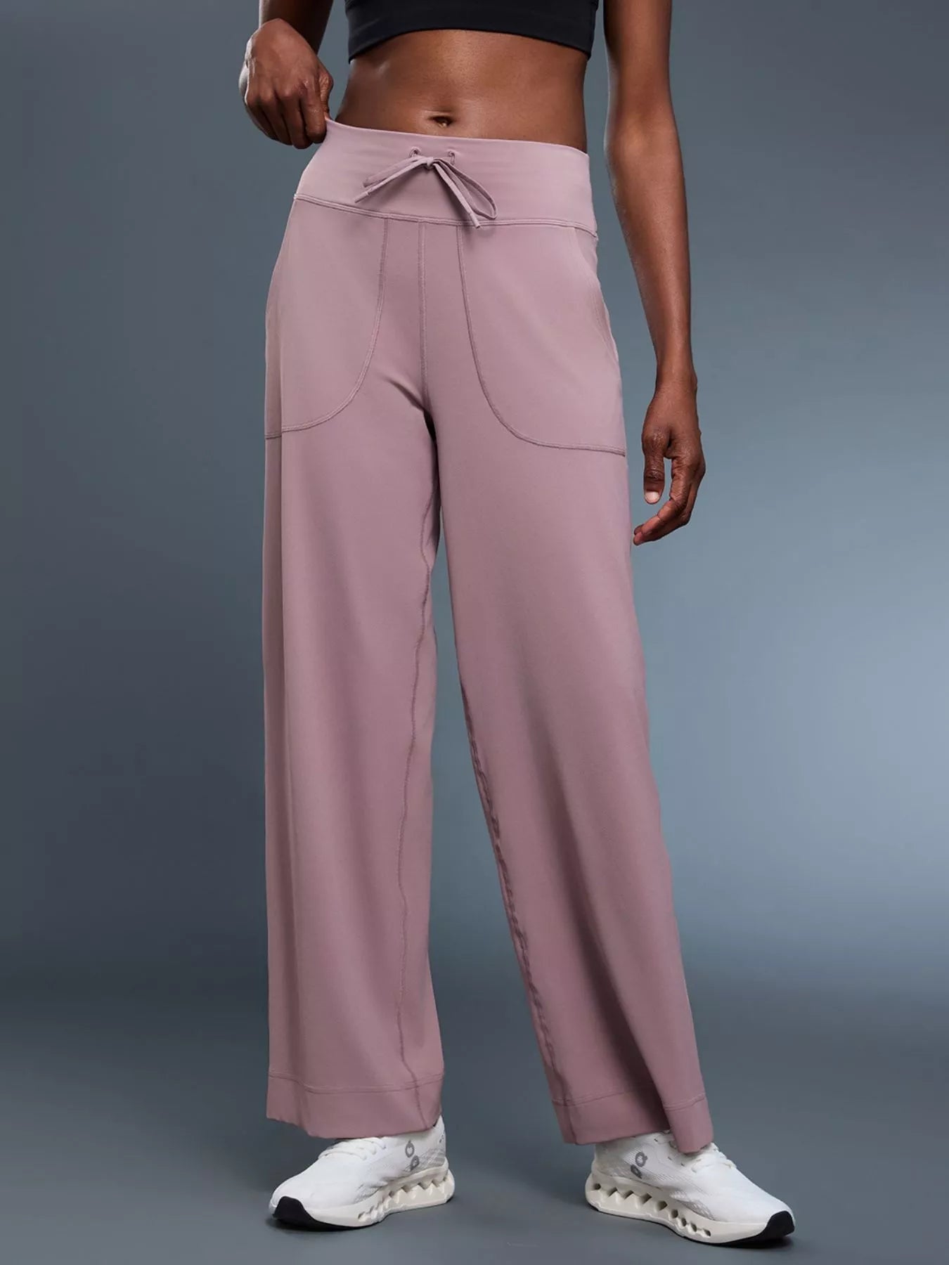 Sarah Express Women's Relaxed Fit Drawstring Pants Dusty Pink