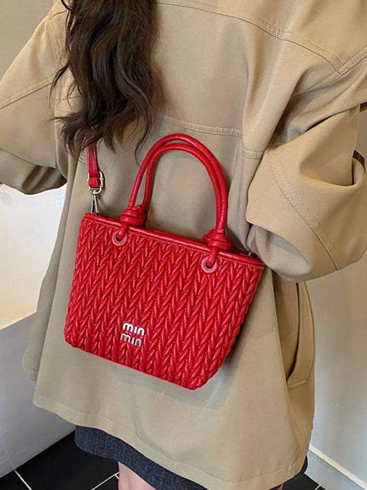 Sarah Express Women's Braided Leather Crossbody Bag - Small PU Leather Shoulder Purse