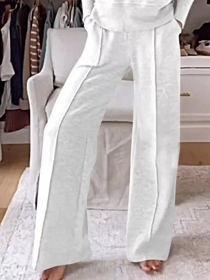 Sarah Express Women's Cozy V-Neck Top and Pants Lounge Set