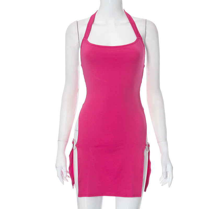 Sarah Express Backless Halter Bodycon Dress Mini Hollow-Out