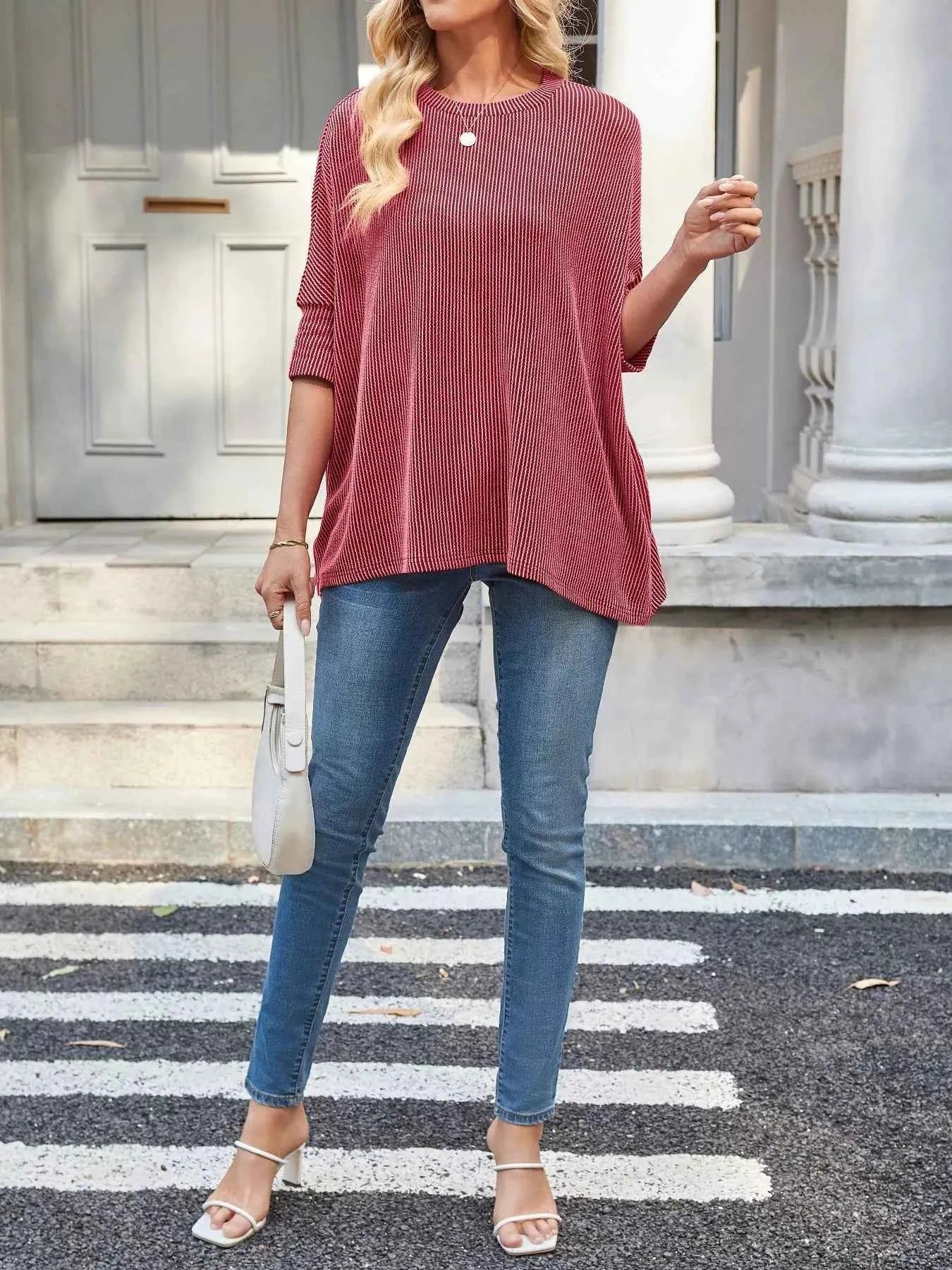 Sarah Express Women's Relaxed Fit Half Sleeve T-Shirt - Casual Oversized Tee