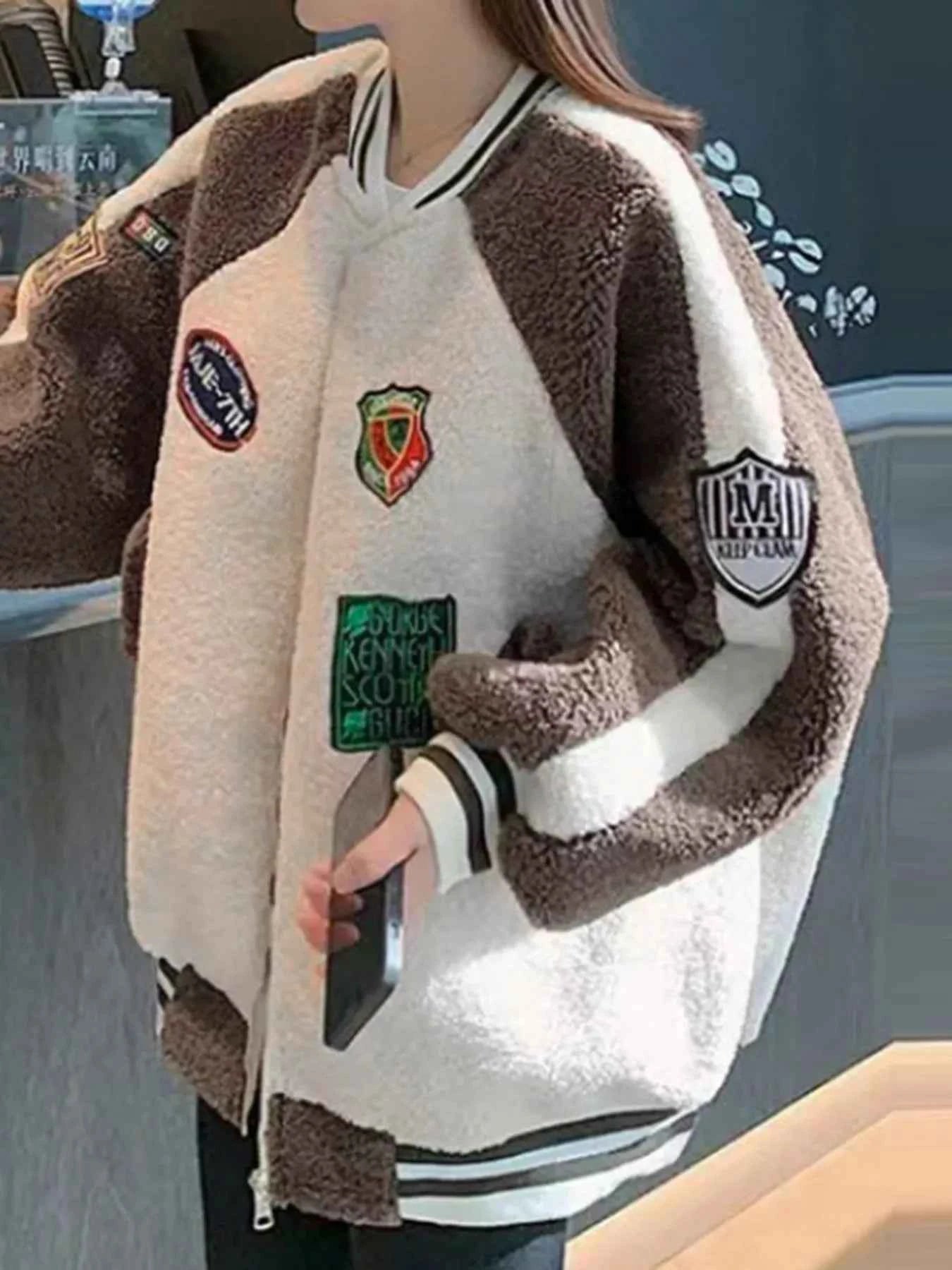 Sarah Express Women's Zip Up Fleece Jacket Raglan Sleeve Lightweight Outerwear