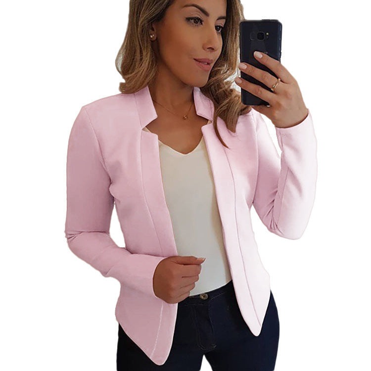 Sarah Express Long Sleeve Cardigan Coat Solid Color Button Front Open Jacket