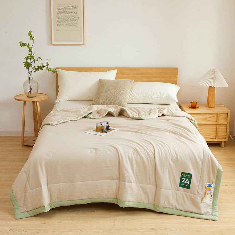 Sarah Express Antibacterial Raw Cotton Washable Summer Cool Quilt - Lightweight Breathable Bedding Advanced Coffee
