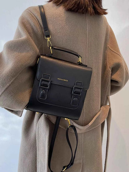 Double Buckle Square Backpack Bag