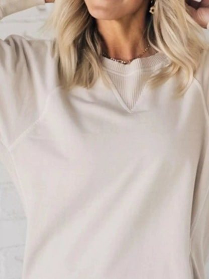 Sarah Express Women's Crew Neck Raglan Sleeve Sweatshirt - Casual Pullover Top