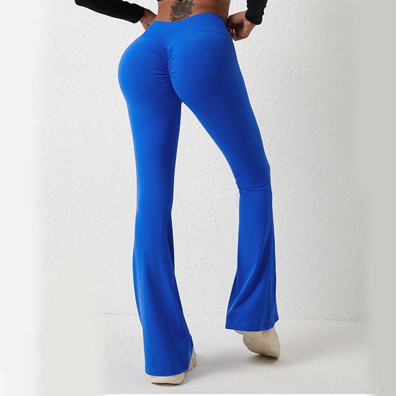 Sarah Express High Waist Wide Leg Fitness Pants Sculpting Nylon Blend