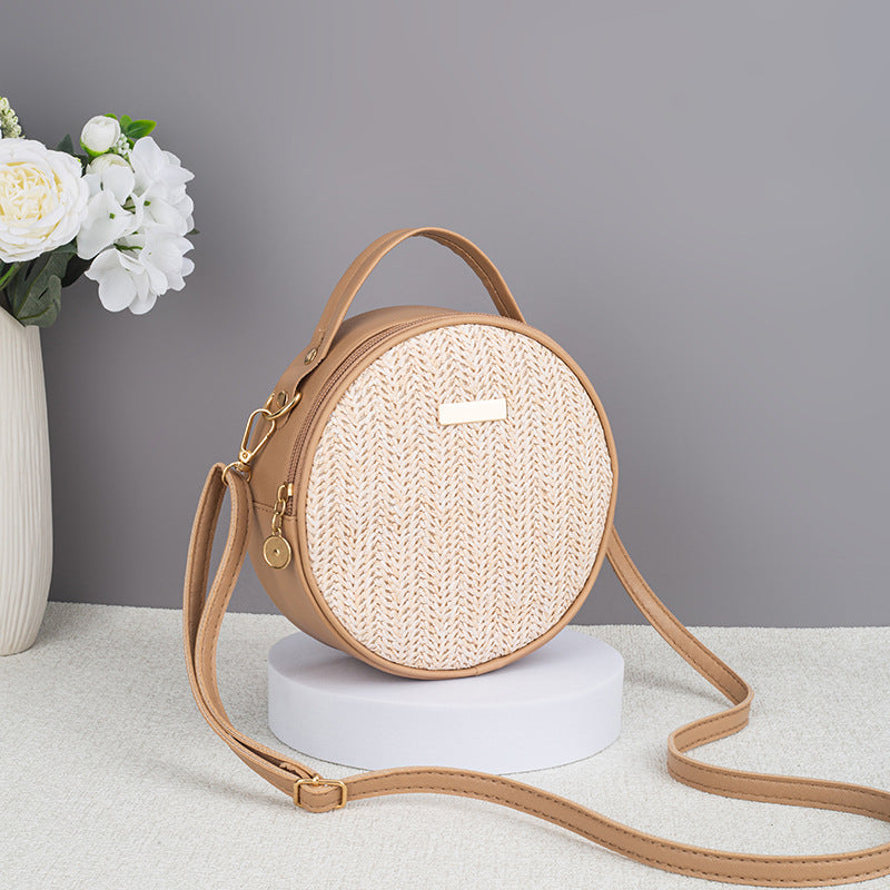 Sarah Express Woven Straw Round Bag