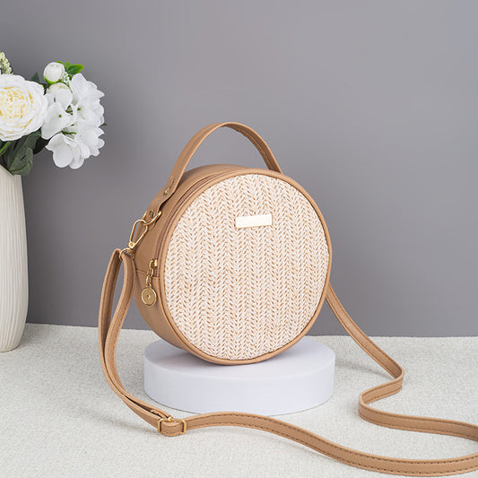 Sarah Express Woven Straw Round Bag