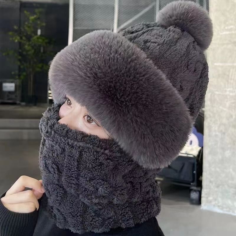 Sarah Express Fleece-Lined Winter Hat with Ear Protection and Neck Warmer