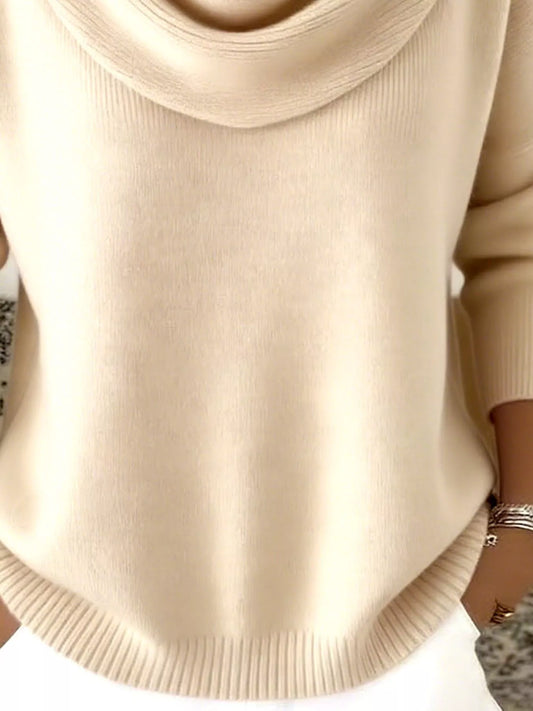 Sarah Express Women's Cowl Neck Solid Color Sweater Plus Size