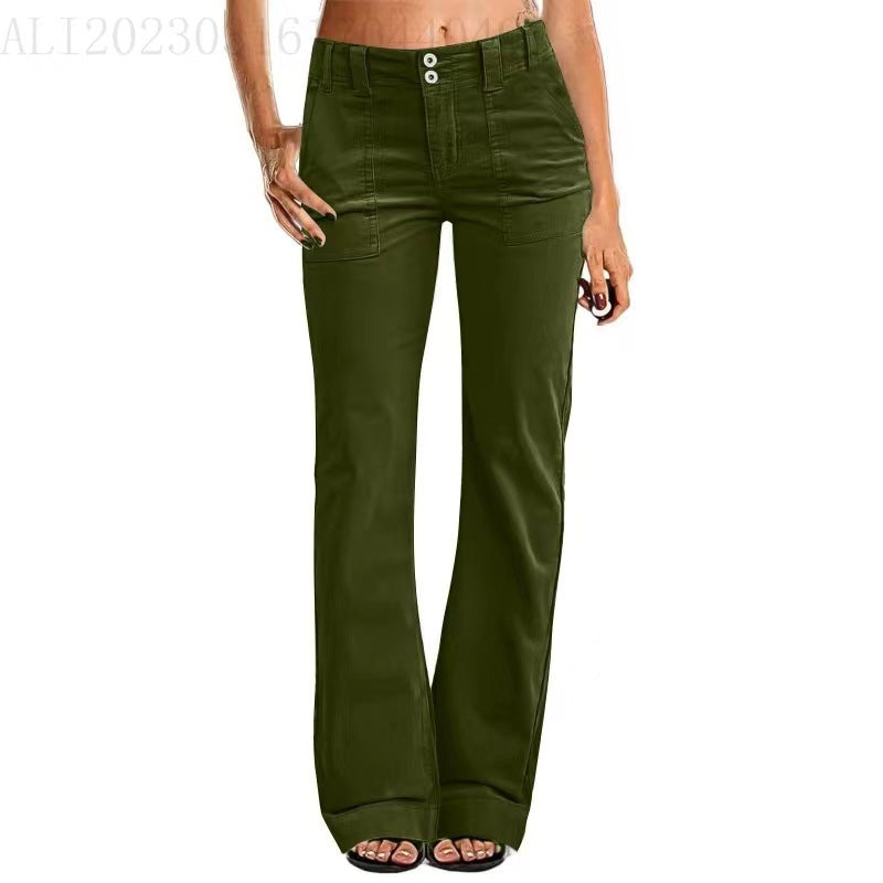 Sarah Express Lightweight Bootcut Athletic Pants Zipper Pocket Workout Leggings