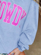 Sarah Express Women's Howdy Oversized Sweatshirt with Pockets - Round Neck Pullover