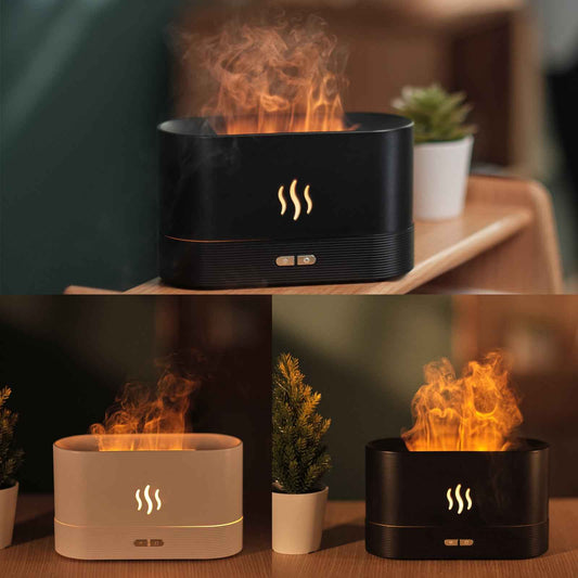 Sarah Express Flame Effect Aroma Diffuser Humidifier with LED Light - Ultrasonic Essential Oil Diffuser for Home Office Spa Yoga
