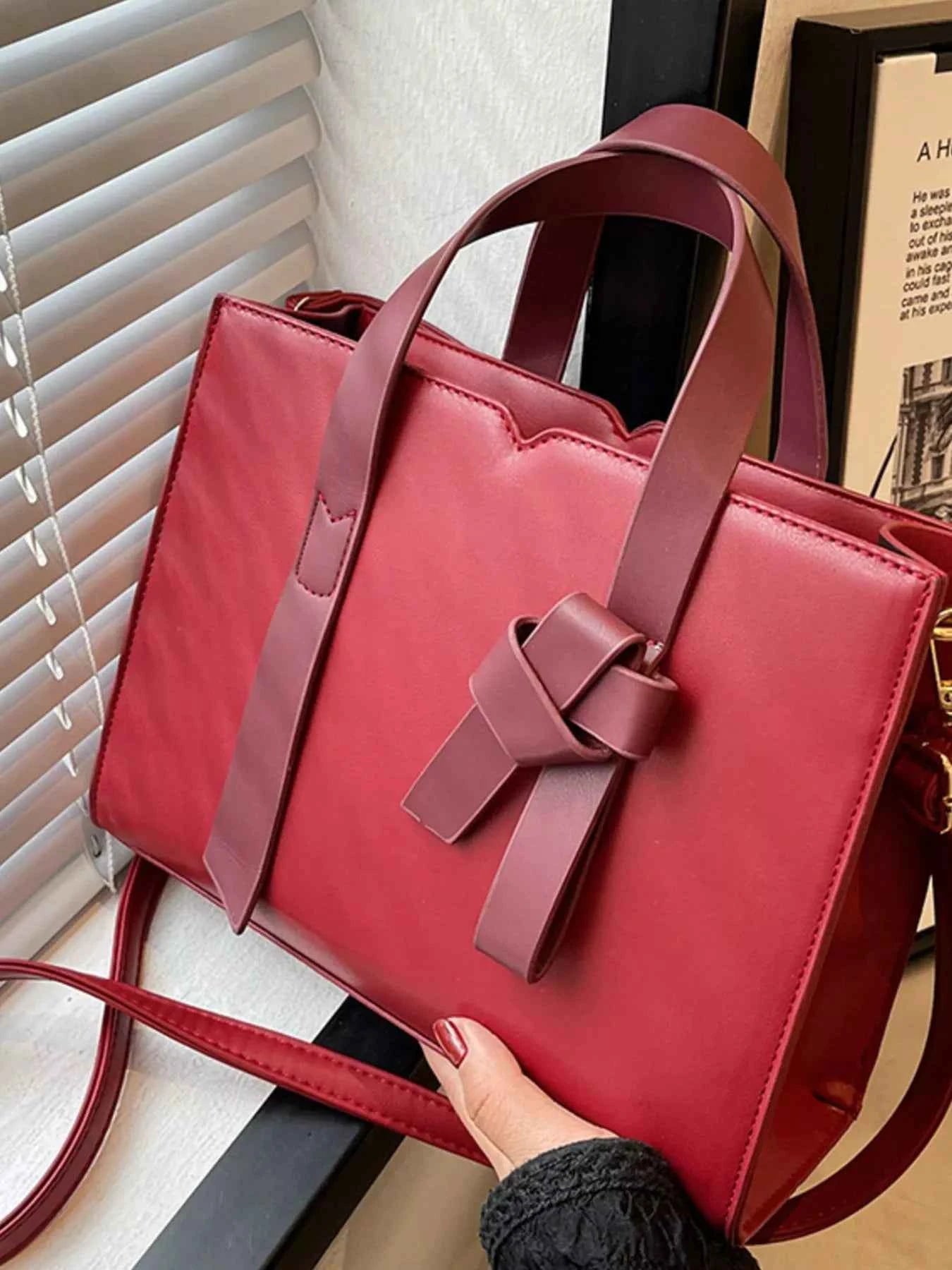 Sarah Express Women's Faux Leather Tote Bag - Medium PU Leather Shoulder Bag