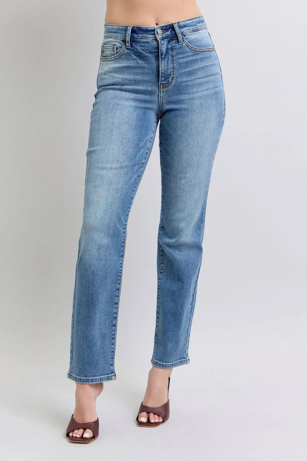 Sarah Express Women’s Plus Size High Rise Thermal Lined Straight Jeans
