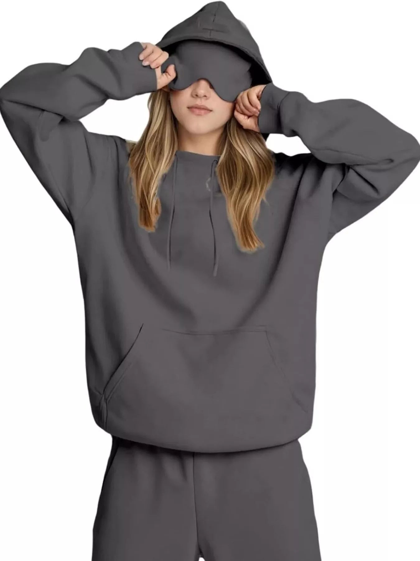 Sarah Express Women's Oversized Kangaroo Pocket Long Sleeve Hoodie Plus Size