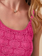 Sarah Express Women’s Two Tone Floral Seamless Tank Top with Lace