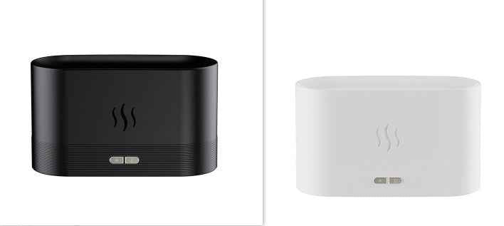 Sarah Express Flame Effect Aroma Diffuser Humidifier with LED Light - Ultrasonic Essential Oil Diffuser for Home Office Spa Yoga Black and white USB plug in version