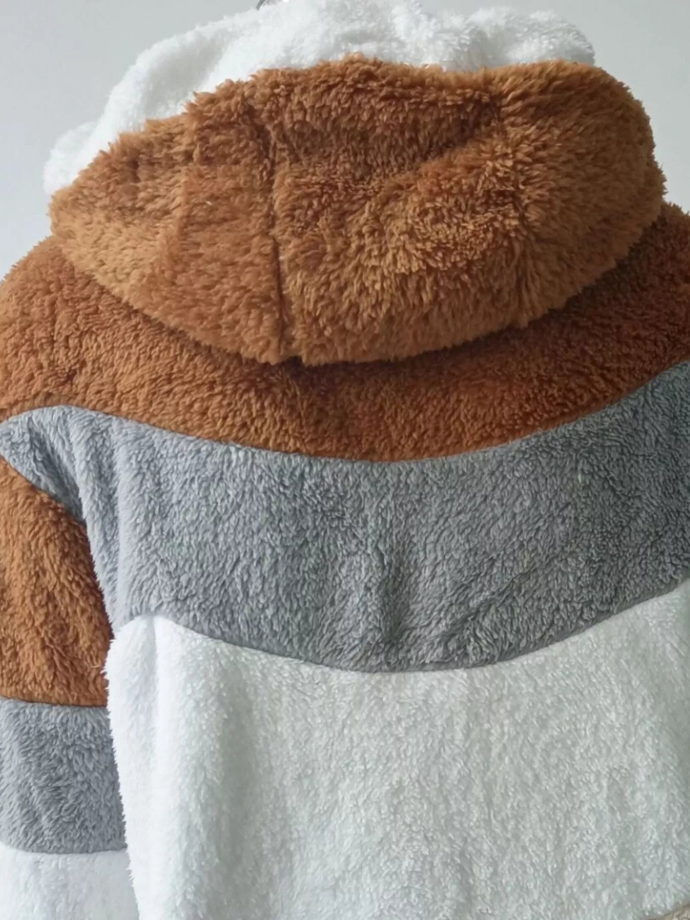 Sarah Express Women's Fuzzy Zip Up Hooded Outerwear Plus Size