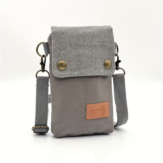 Sarah Express Canvas Crossbody Phone Bag - Retro European Patchwork Design for Women