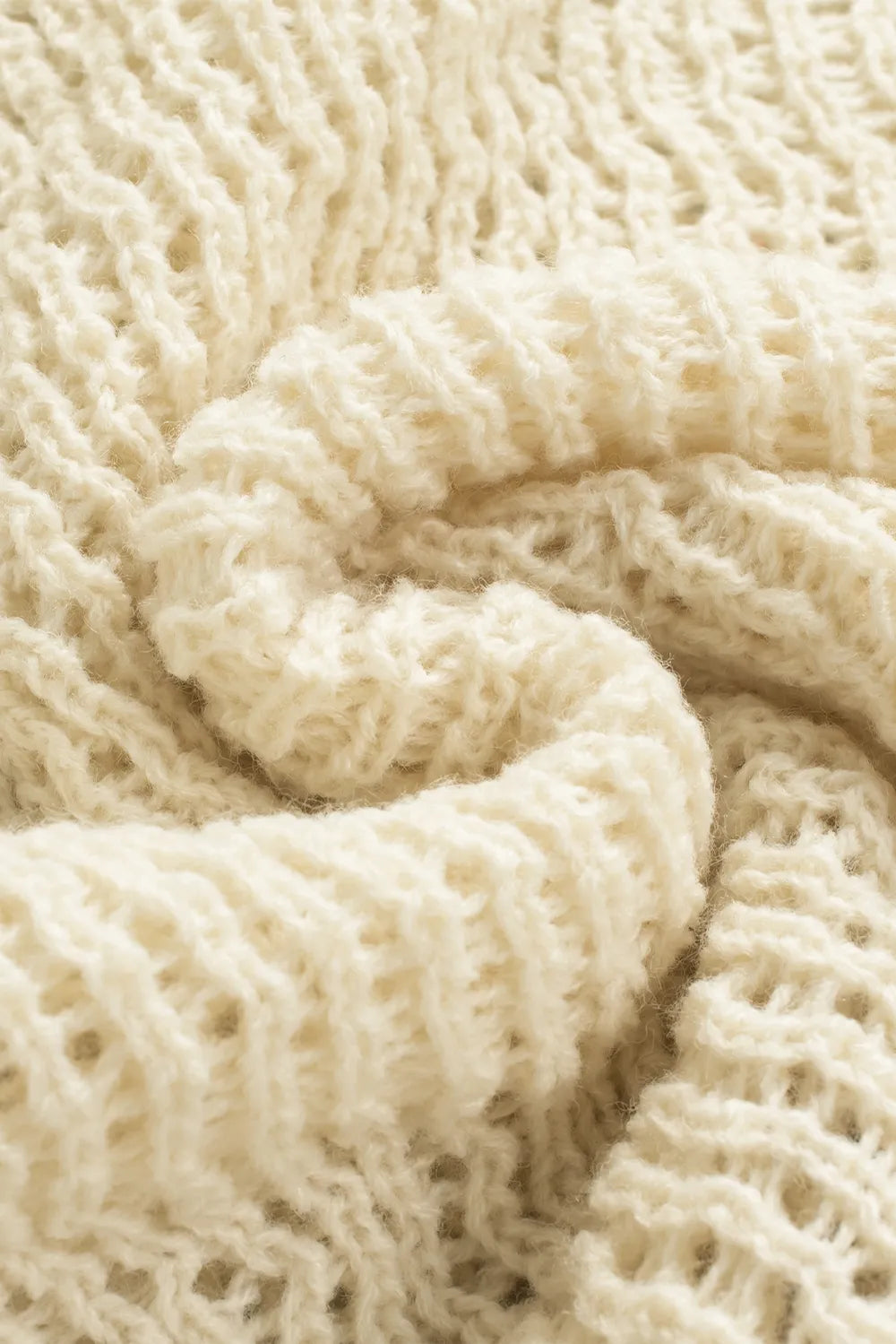 Sarah Express Women's Openwork Boat Neck Raglan Sleeve Knit Top