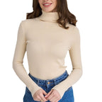 Sarah Express Women's Turtleneck Knit Pullover Sweater Long Sleeve
