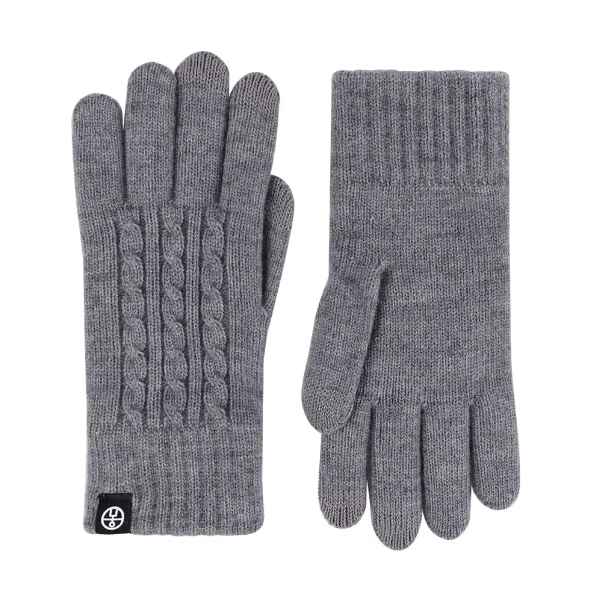 Sarah Express Women's Cable Knit Touchscreen Gloves Dark Gray One Size
