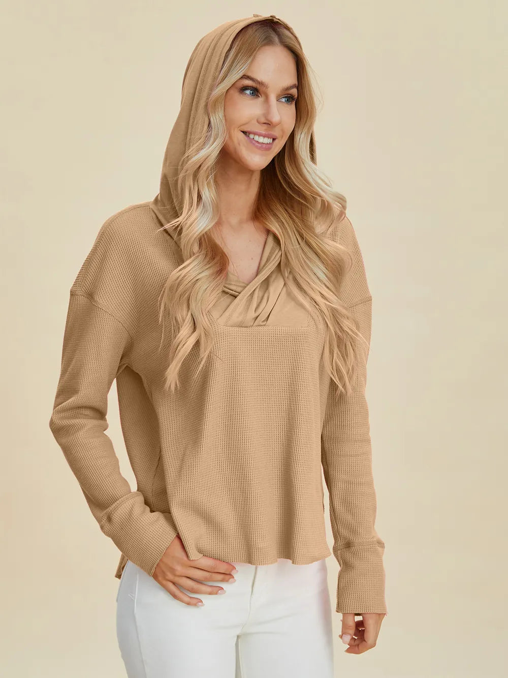 Sarah Express Women’s Plus Size High-Low Drop Shoulder Hoodie
