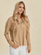 Sarah Express Women’s Plus Size High-Low Drop Shoulder Hoodie
