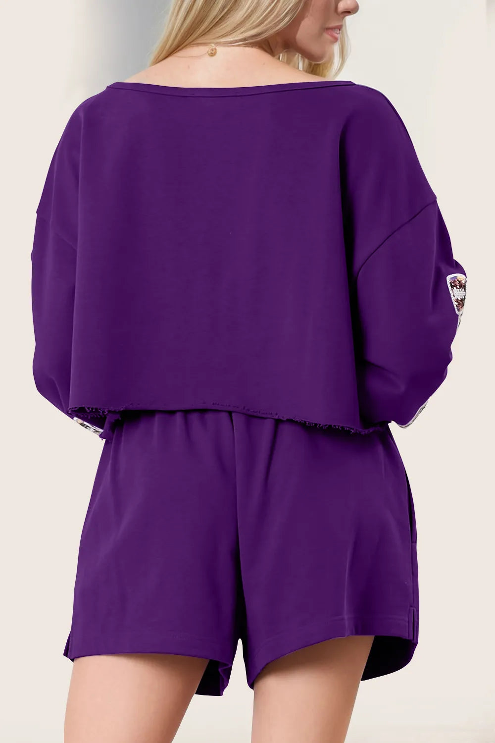 Sarah Express Women's Sequin Bow Cropped Top and Shorts Set