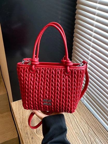 Sarah Express Women's Braided Leather Crossbody Bag - Small PU Leather Shoulder Purse