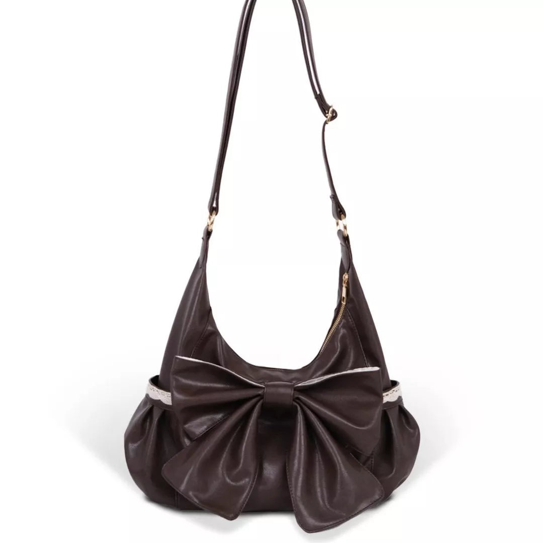 Sarah Express Women's Bow Accent Leather Crossbody Bag