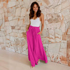 Sarah Express Wide Leg Viscose Casual Pants Loose Fit Draped