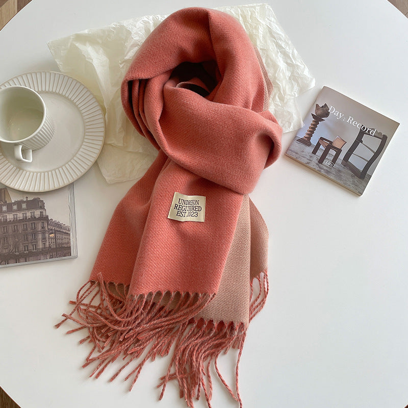 Sarah Express Women's Double-Sided Cashmere-Feel Scarf Winter Warm Oversized Wrap Fall Winter Casual