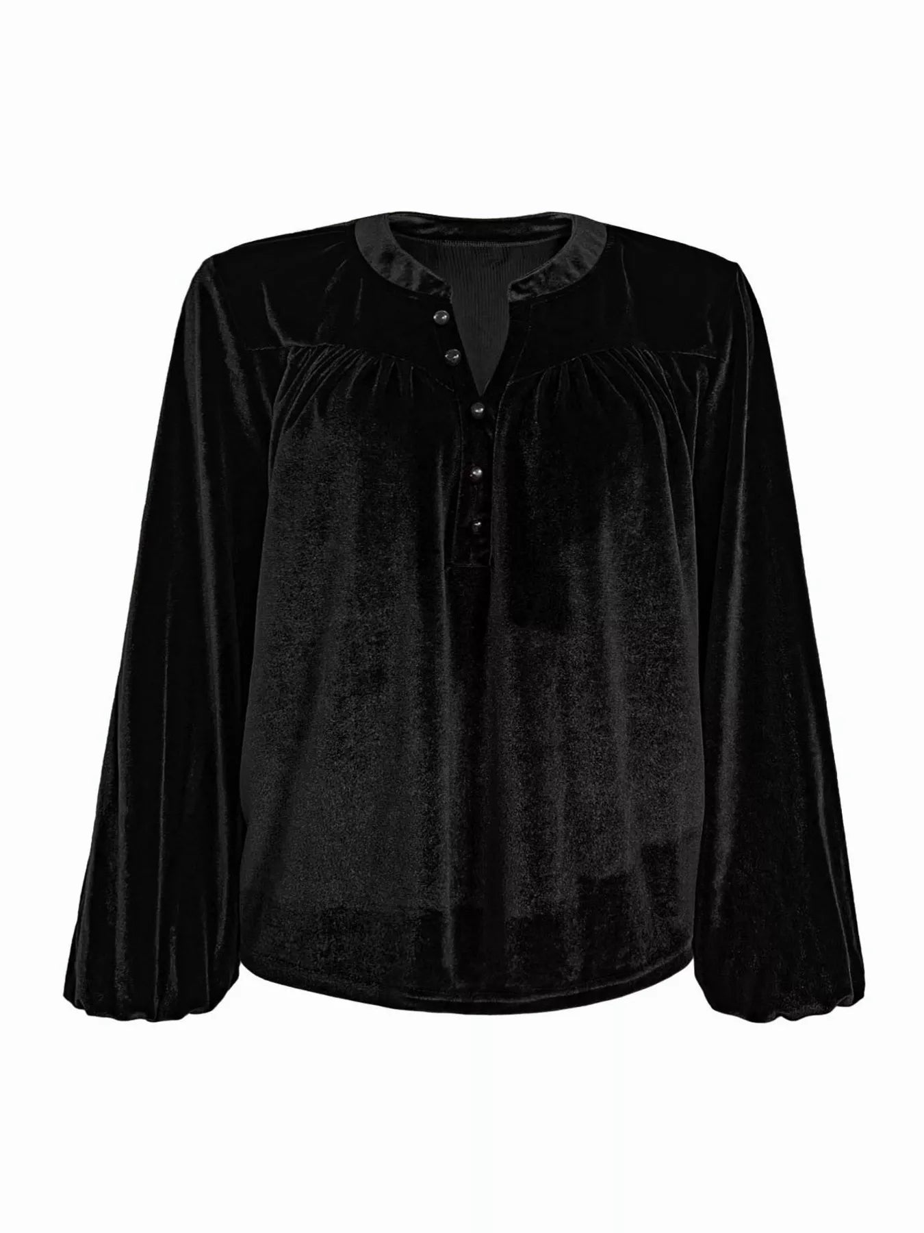Sarah Express Women's Velvet Balloon Sleeve Blouse