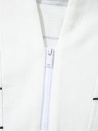 Sarah Express Women's Striped Quarter Zip Sweatshirt with Relaxed Fit