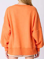 Sarah Express Women's Halloween Sequin Ghost Oversized Sweatshirt