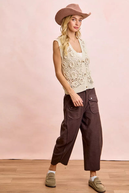 Sarah Express Women's Washed Terry Pants with Pockets