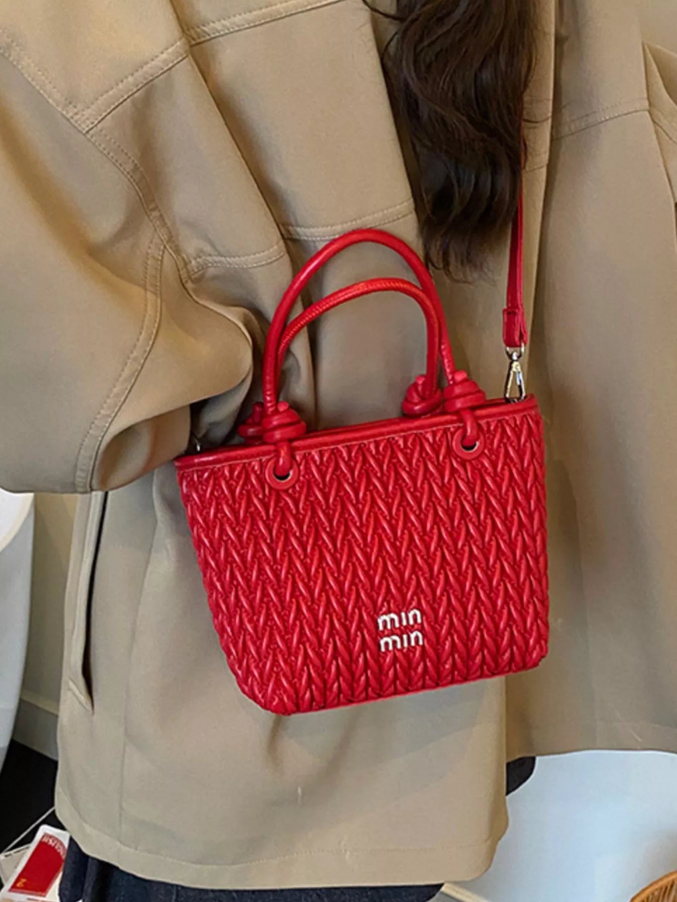 Sarah Express Women's Braided Leather Crossbody Bag - Small PU Leather Shoulder Purse