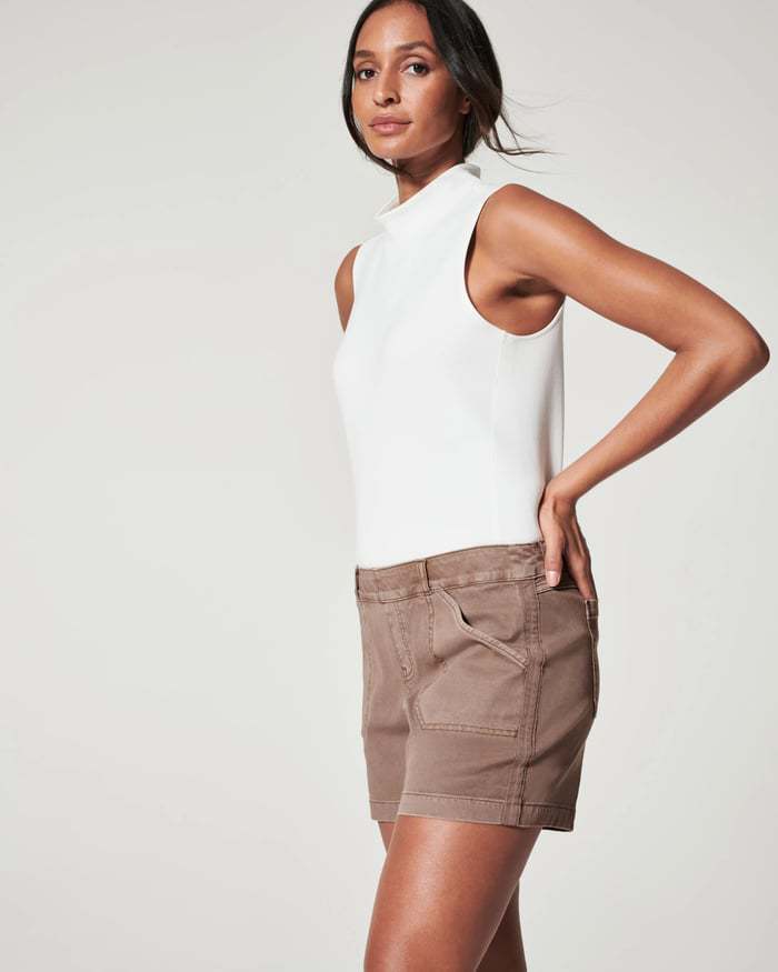 Sarah Express Women's High Waist Overall Pants - Cotton Linen A-Line Casual Cropped Bottoms