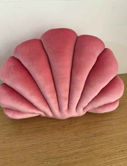 Sarah Express Shell Pillow Cushion - Plush Decorative Throw Pillow for Sofa Bed Home Decor Pink