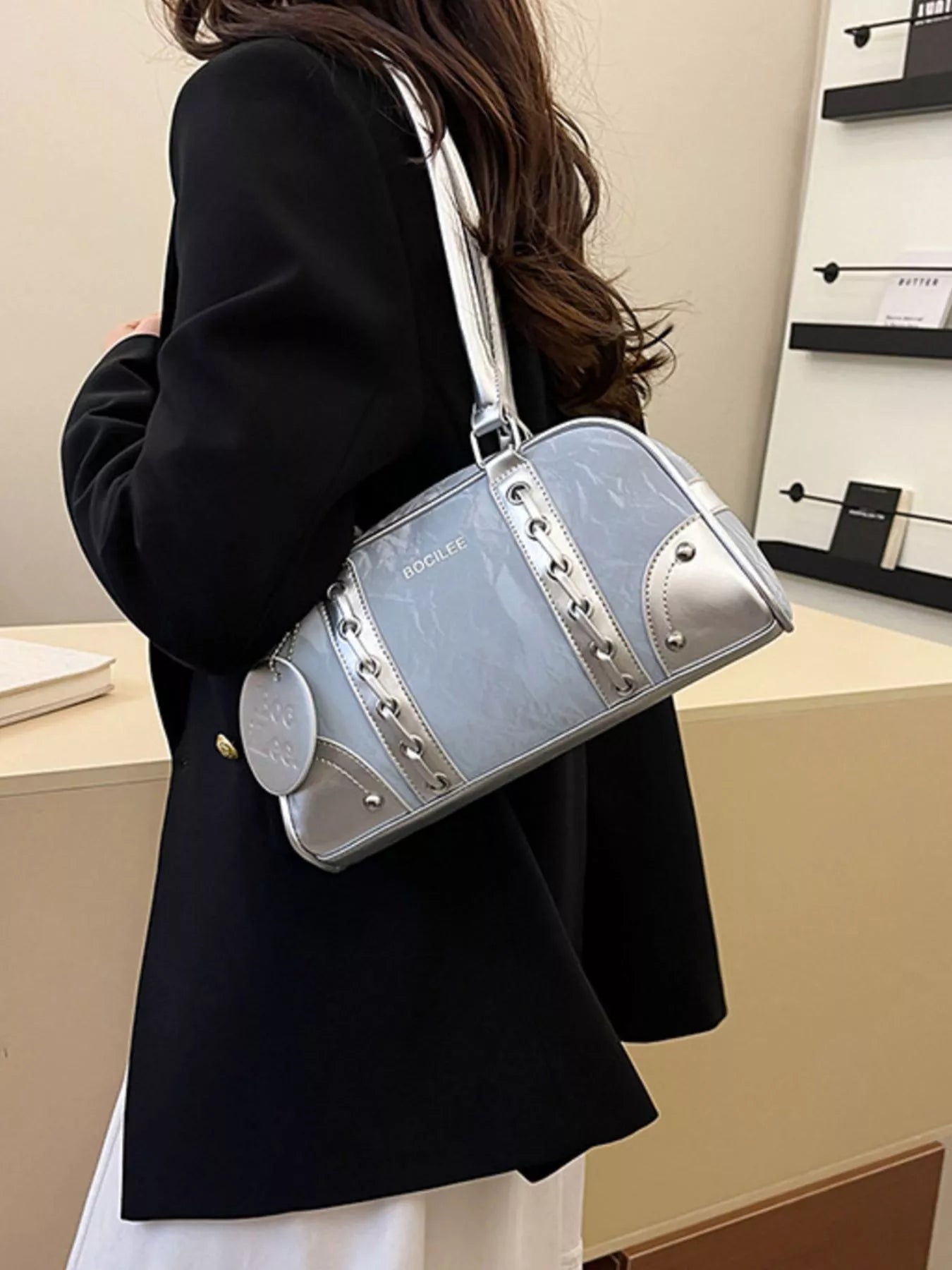 Sarah Express Women's Small PU Leather Top Handle Shoulder Bag